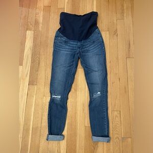 Skinny distressed maternity jeans